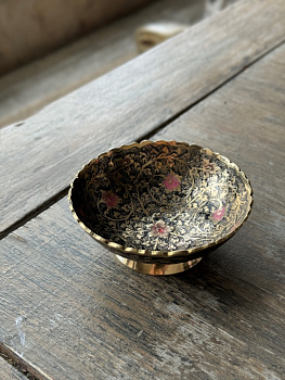 8804841 Конфетница резная латунь тёмная цветная эмаль 4" (4841) 8804841